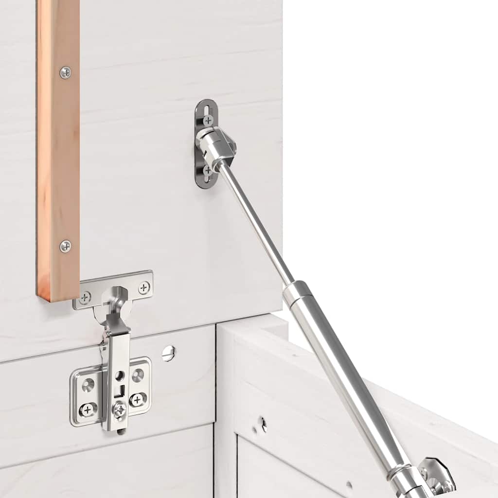 Storage Box White 60x32x45.5 cm Solid Wood Pine